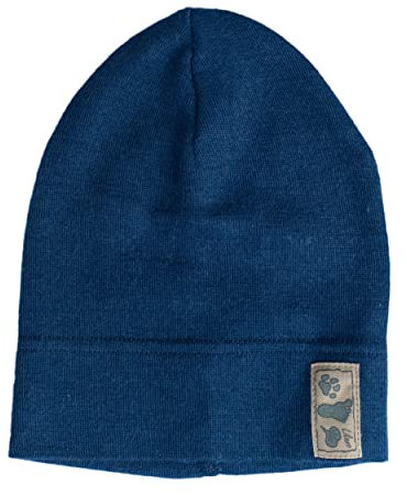 Lilano, Kinder/Baby Beanie Mütze, 70% Wolle (kbT), 30% Seide, 210 g/m² (Marine, 74-80)