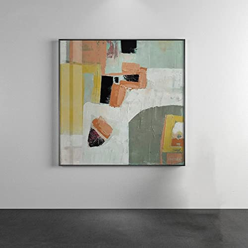 Quadri Dipinti A Mano, Texture Multicolore Cubismo Geometrico Opere D'Arte Astratte Moderne Senza Cornice Dipinti Ad Olio Dipinti A Mano Su Tela Wall Art Per Soggiorno Camera Da Letto Home Decor,13