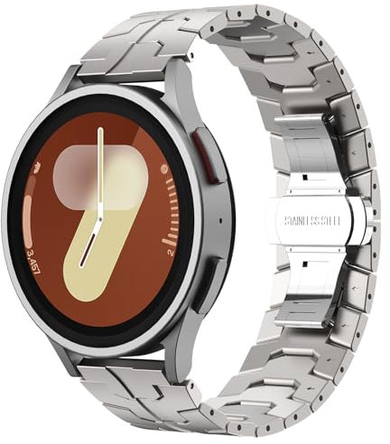 KADES Kompatibel für Samsung Galaxy Watch Armband - 20mm Edelstahlarmband für Watch 5 Pro 45mm, 6/5/4 44mm 40mm, 6 Classic 47mm 43mm, 4 Classic - Titan