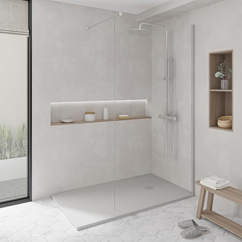 KOES - Plato de Ducha de Resina Modelo NILO – 80x180 – Azul bruma RAL 7035