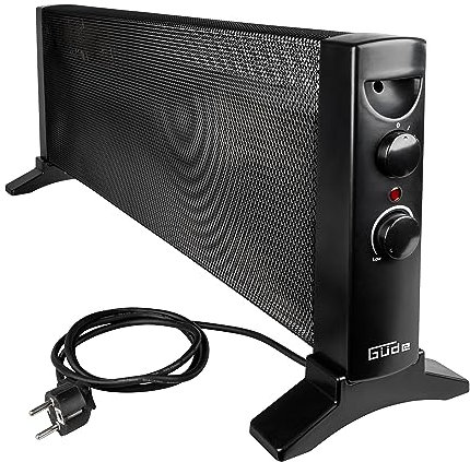 Güde Konvektionsheizgerät GKH 1200 Mica (1200 W Heizleistung, 2 Heizstufen (600/1200W), stufenloser Thermostat, schnelle lautlose Wohlfühlwärme durch Mica-Heizelement & Konvektion, Überhitzungsschutz)
