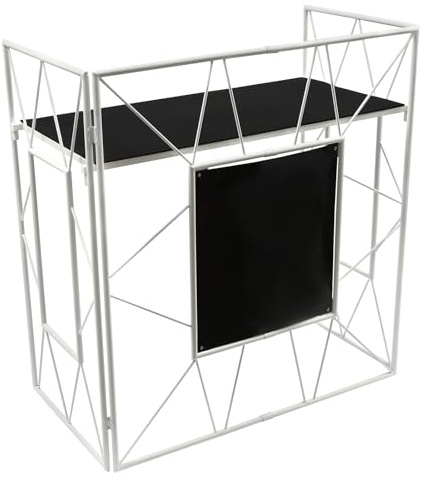 Estante de exhibición de DJ, mesa de cabina de DJ para tu fiesta, cabina de DJ portátil, soporte de DJ plegable, espacio de mesa óptimo para todos tus equipos de DJ, soporte de DJ, reproductores de