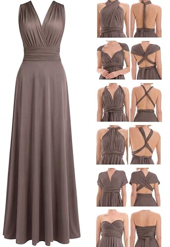 Juvell Brudtärna Klänning - Infinity Dress Maxi - Klänning med omlott - Bandeau Topp ingår - Formell-Afton-Kvälls-Bröllop-Prom - 1000