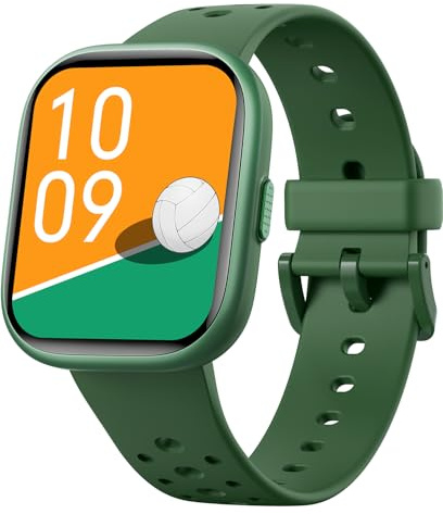 Heroange Orologio intelligente per ragazzi,Orologio tracker di fitness per bambini impermeabili con 1,83 ,Monitor della frequenza cardiaca,Giochi di puzzle con app,Regali per adolescenti 6+,Verde