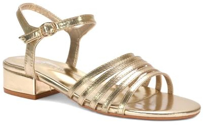 ESSEX GLAM Women's Strappy Ankle Strap Sandals Ladies Chunky Low Heel Buckle Open Toe Shoes Size 3-8