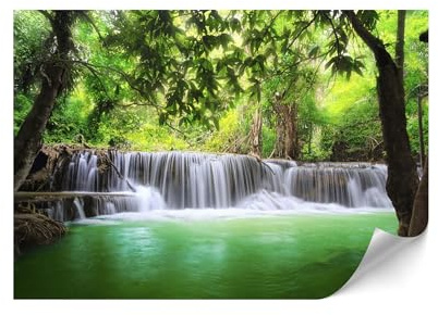 LUMASOUL Papel Pared 400x280 cm - Papel Pintado Pared con motivo Naturaleza - Papel Pared Moderno para Salón y Dormitorio - Fotomurales Fácil de instalar - Cascada