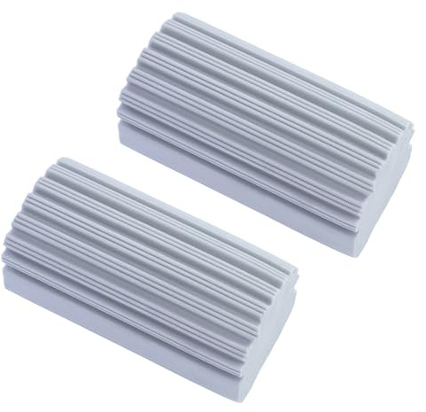 Damp Duster Set med 2 Antistatiska Rengöringssvampar - Återanvändbara Magiska Tvättsvampar för Damm & Kök, Grå
