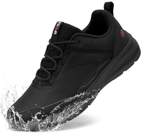 LARNMERN Zapatos Antideslizantes Hombre Zapatillas de Cocina Hombre Zapatos Hosteleria Transpirable Zapatillas Antideslizante Cocina Camarero Sanitario Moda Informal,Negro 47 EU