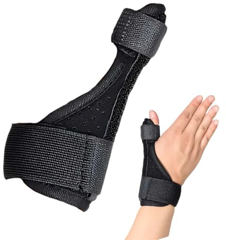 WIRZUL Férula para el pulgar, apta para ambos pulgares, para dedo en gatillo, alivio del dolor del túnel carpiano y esguince de pulgar (negra)