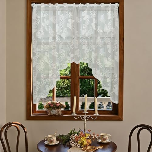 BSITSSS Mariposas Cortina Corta para Ventana, 150 * 100cm, Cortinas Ventana, Cortina Ventana, Cortinas Malla Translúcida Visillos Cortos para Ventanas Pequeñas de Salón Dormitorio Buhardilla