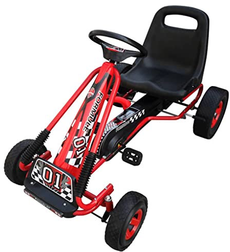 vidaXL Kinder Gokart Handbremse Rot Kinderfahrzeug Gocart Rennkart Tretauto