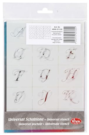 Viva Decor Hintergrundschablone Alphabet groß mit großen Zahlen