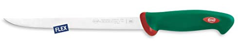 Sanelli Línea Premana Professional,Cuchillo Filetear Flexible Cm.22,Acero Inoxidable,Verde y Rojo,36.0x3.0x4.0 cm