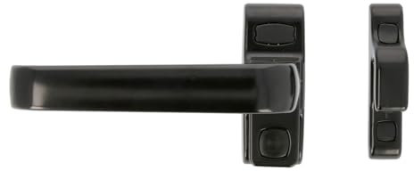 Amig - Manilla de Bloqueo para Puertas y Ventanas Mod. GAMMA - 122 x 70 mm - Roseta - Izquierda - Puertas de Interior y Ventanas - Sin Cuadradillo - Aluminio Negro