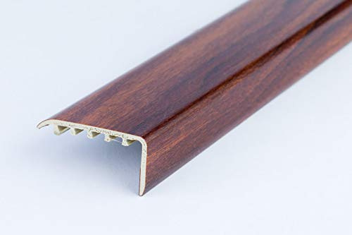 UPVC Stair Nosing 45x22 for Wooden Laminate Stairs Edge Protection Profile KP-4522 TMW Profiles (Walnut)