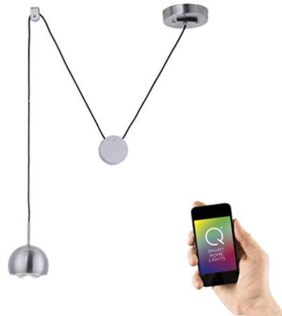 Paul Neuhaus, Q-Adam, LED Pendelleuchte, dimmbar mit Fernbedienung, Alexa-fähig, Smart Home, Hängelampe, Farbtemperatur einstellbar, RGB-Farbwechsel, höhenverstellbar, stahl…
