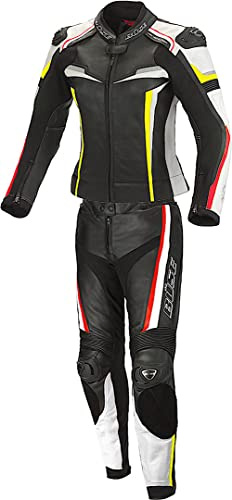Büse Mille 2-Teiler Damen Motorrad Lederkombi (Black/Red/Yellow,38)