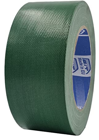ACIT Cinta de tela súper 50 mm x 25 M, cinta de tela reforzada, Duct Tape, cinta de tela americana: reparaciones, fijación y embalaje de alta estanqueidad (Verde)