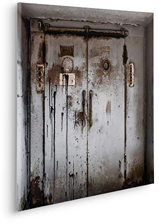 Komar Stretcher Frame Picture in Real Wood Frame - Doorface - Size 60 x 60 cm - Canvas Picture, Landscape Motif, Living Room, Bedroom