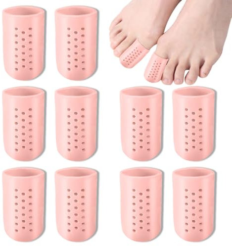 Lot de 10 Protections d'Orteils en Silicone Respirant, Protection pour Pieds, Gel Embouts Caps pour Soulager la Douleur et Protéger Vos Doigts de Pied et Gros Orteil