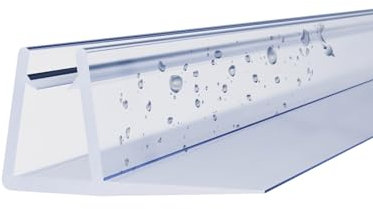 WITEN&NOCK Duschdichtung 2 x 200cm Ersatzdichtung für 5-6mm Dusche Wasserabweiser Dichtungsprofiler Dichtung Gerade Gummilippe 15mm