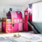 vidaXL Kids' Loft Bed with Slide and Pink Tower Set - Solid Pine, 90x190 cm, Space-Saving Fun Bed with Guardrails
