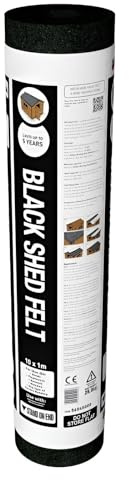 Premium Black Shed Roofing Felt 1m x 8m – Strong Waterproof Weatherproof Covering for Garden Sheds, Kennels, Hutches, Summerhouses, and Outdoor Buildings