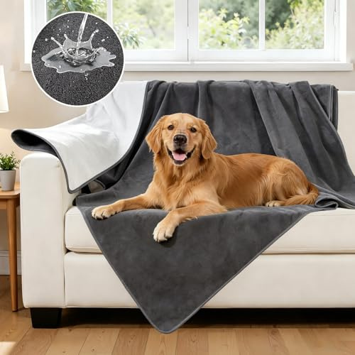 Manta Impermeable para Perros y Gatos, Manta Reversible y Suave, 102x152cm