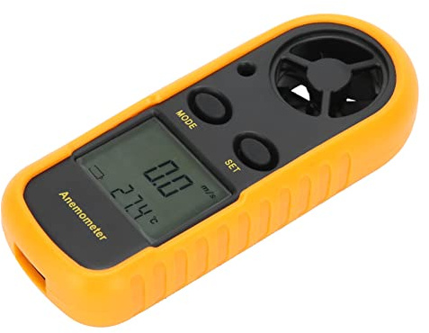 Generic Digital Vindmätare Vindhastighetsmätare, Bärbar Handhållen Enhet för Exakt vind- och Temperaturmätning, Hållbar Design 11 X 5 X 3 Cm med Skyddsfodral