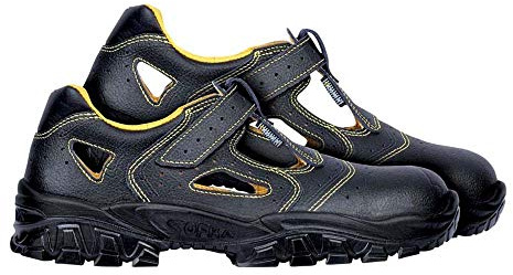 Cofra NT080-000.W45 NEW DON S1 P SRC säkerhetssandaler, svart/gul, storlek 45
