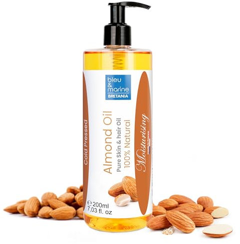 Mandelöl 100% natürliches kaltgepresstes Schwangerschaftsöl Anti Dehnungsstreifen Säuglingspflege Massage-Öl Haarmaske Feuchtigkeitsspendend nach Bad oder Sonne Basis ätherische Öle 200 ml
