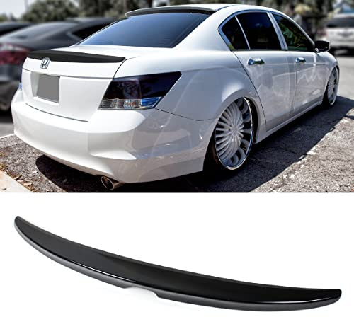 Painted Glossy Black Rear Trunk Lid Spoiler Compatible with 2008-2012 Honda Accord 4 Door Sedan Model