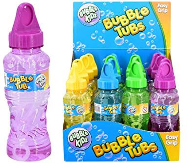 4 x 225ml Bubble Solution with Wands - Ideal for Bubble Wands, Blowers, Machines, Blasters, Garden, Outdoor Party Games, Refill for Bubble Making Toys