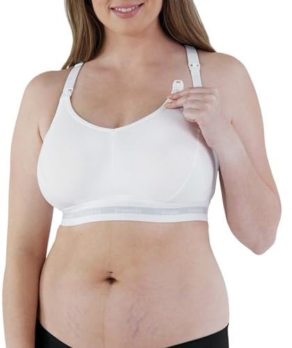 Bravado Designs Sostén sostenible de copa completa para maternidad y lactancia | Original | Algodón orgánico y mezcla de modal Tencel™ | Inalámbrico | DD/E - Copa J, Blanco, tela sostenible, L Grande