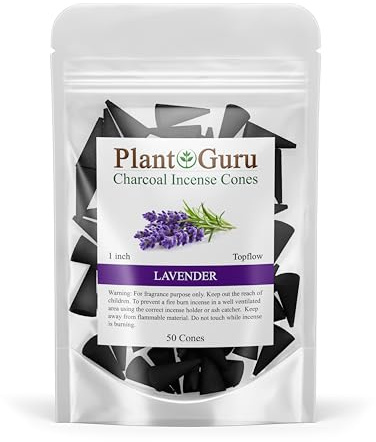 Lavender Charcoal Incense Cones 1 TOPFLOW - 50 Pack - Natural Scented Cones Handmade Hand Dipped