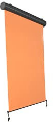 HORI Senkrechtmarkise Außen mit Handkurbel - Vertikalmarkise für Balkon, Terrasse & Wintergarten - Sicht- & Sonnenschutz - Außenrollo zur Deckenmontage, Hängend | 180 x 200 | Orange