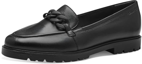 Tamaris Femme Chaussures Basses, Dame Mocassin,Chaussons,TOUCHit,Chaussures d'affaires,Pantoufles,Chaussures de collège,Black Leather,37 EU