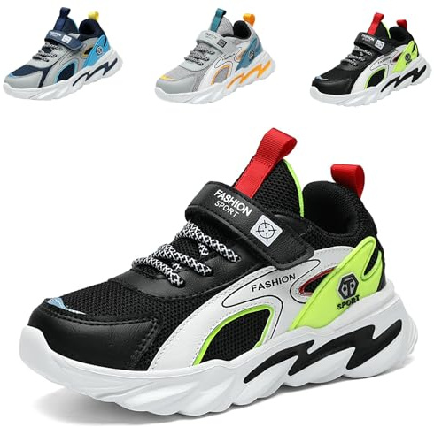 Scarpe Bambino Scarpe da Corsa per Bambini Ragazze Ragazzi Sneaker Casual Bambino Studenti Elementari Leggere Scarpe Sportive Traspirante, Nero, EU 36