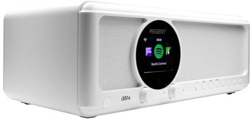 Ferguson – Radio Internet Dab+ Wi-FI – Regent i351s Spotify Connect/AUX/USB/Bluetooth – Poste Radio: Enceinte, Hi-FI, FM - Alarme Double, télécommande - Bluetooth Unique in/Out (Blanc)