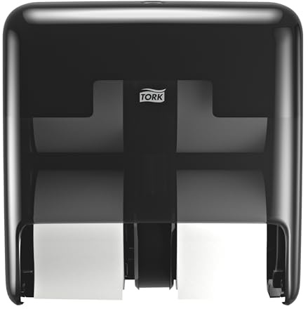 Tork OptiServe 4-Roll Coreless Toilet Paper Dispenser Black T7, Vertical Dispenser, Elevation Design, 558052