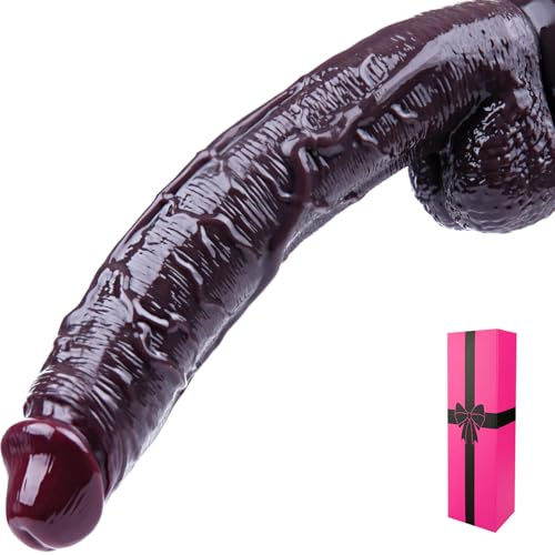 Dildo in silicone nero extra large da 34 cm, extra spesso, realistico, lungo, con ventosa, grande plug anale per pene, punto G allargato XXXL per uomini, donne e gay