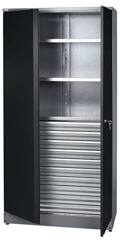 Küpper Armoire Haute 70590-91 x 180 x 45 cm - 2 étagères Stables d'une capacité de Charge de 75 kg chacune - 10 tiroirs à roulement à Billes