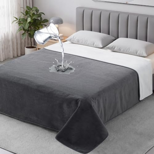 Autsel vattentät hundfilt och kattfilt 152 x 203 cm – mysig kärleksfilt för soffa, soffa och säng med 3 lager våtskydd, skyddar mot fukt och fläckar, för par och husdjur