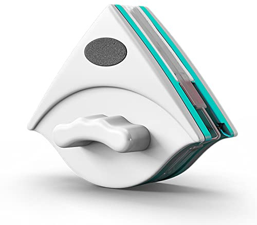 Nettoyeur de vitres double face. Nettoyeur de vitres magnétique triangulaire avec corde, essuie-glace double face for fenêtre à vitrage(B,3~8mm)