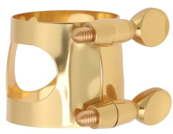 ECSiNG Alto Saxophone Mouthpiece Ligature Clamp Brass Double Screws Adjustable Compatible with Yamaha