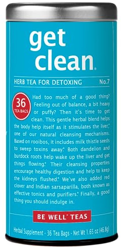 The Republic of Tea – Get Clean – No. 7 Red Tea, 36 Tea Bags, Herbal Blend, Caffeine Free, Gluten Free