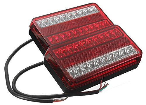HEHEMM Anhänger Rückleuchten, 20 LED 12V Rücklicht Auto LKW Anhänger Auto Bremslichter Heckleuchte Rücklicht Kontrollleuchte Nebellichter Rückfahrlicht (2 PCS)