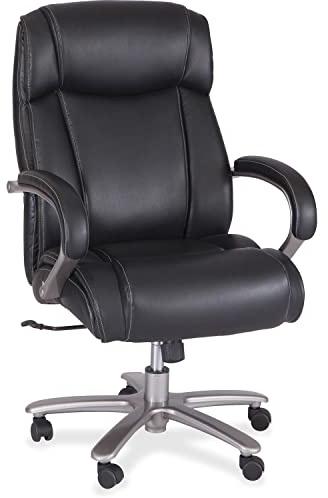 Safco Big & Tall High-Back Swivel Executive Task Chair with Bonded Leather Seating, 500lb Weight Capacity, Adjustable Height & Tilt, Work or Home Office