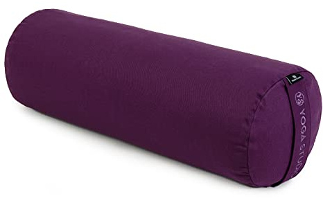 Yoga Studio Cojín de refuerzo de yoga | Relleno de cáscaras de trigo sarraceno orgánico de la UE | (certificado GOTS) | Funda exterior extraíble de algodón orgánico lavable | Ideal para yoga