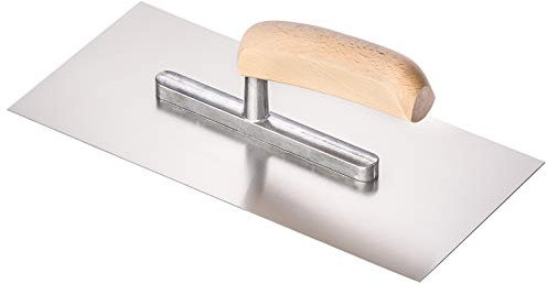Colorus Profi Glättekelle 280 x 130 mm | Glättkelle Edelstahl, rostfrei | Traufel mit gewachstem Holzgriff | Edelstahlkelle Glattkelle | Kelle Trockenbau